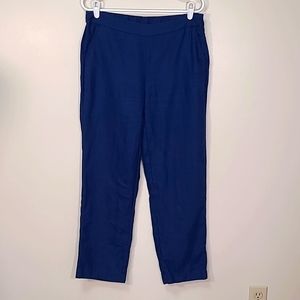 Chico's 100% Linen Blend Navy Pull on Elastic Pants Chico's Size 0 Regular